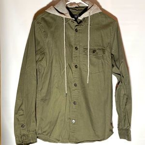 Forever 21 Men Long Sleeves Button Down Hoodie Y2k quality Jacket Size Small